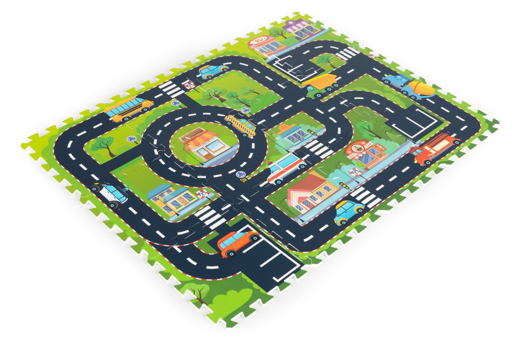 Spumă burete puzzle covor covor oraș străzi Imagine secundară a produsului