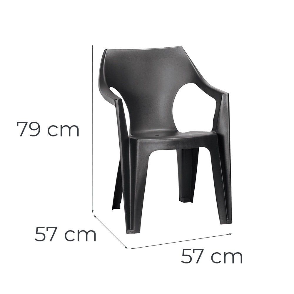 Scaun de grădină Dante din plastic cu spătar jos Imagine secundară a produsului