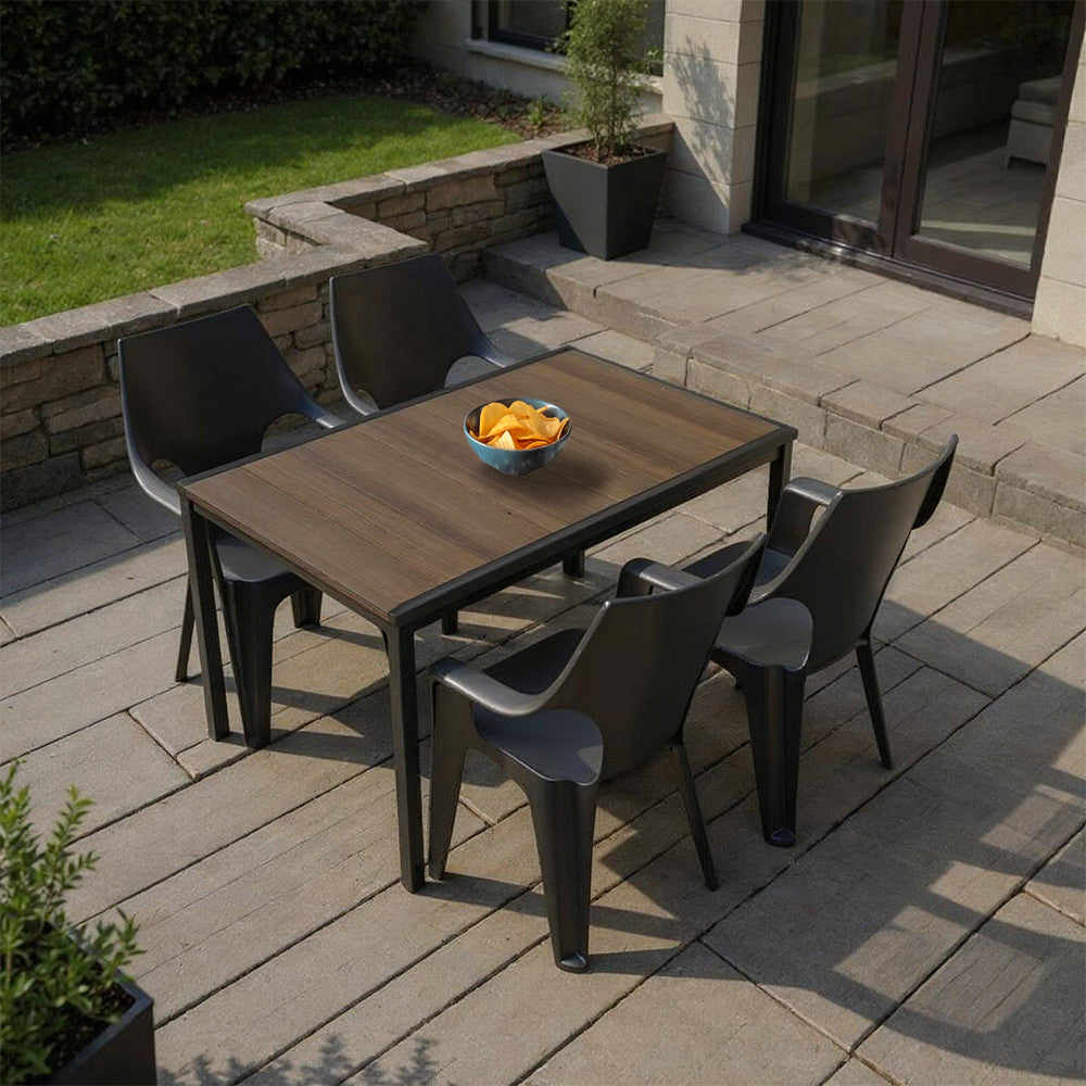 Set de mobilier de grădină Parker 4+1, culoare nuc-grafit Imagine secundară a produsului