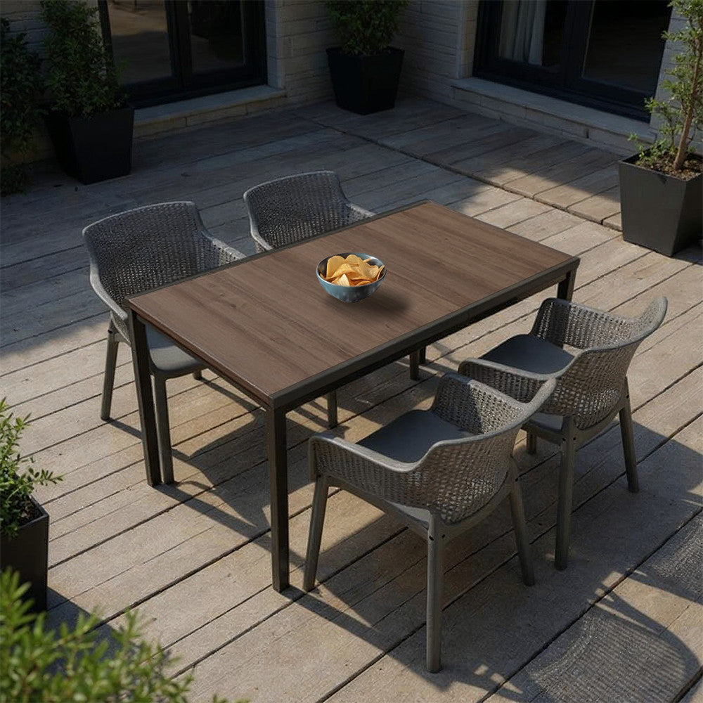 Set de mobilier de grădină Romen 4+1, culoare nuc-grafit Imagine secundară a produsului