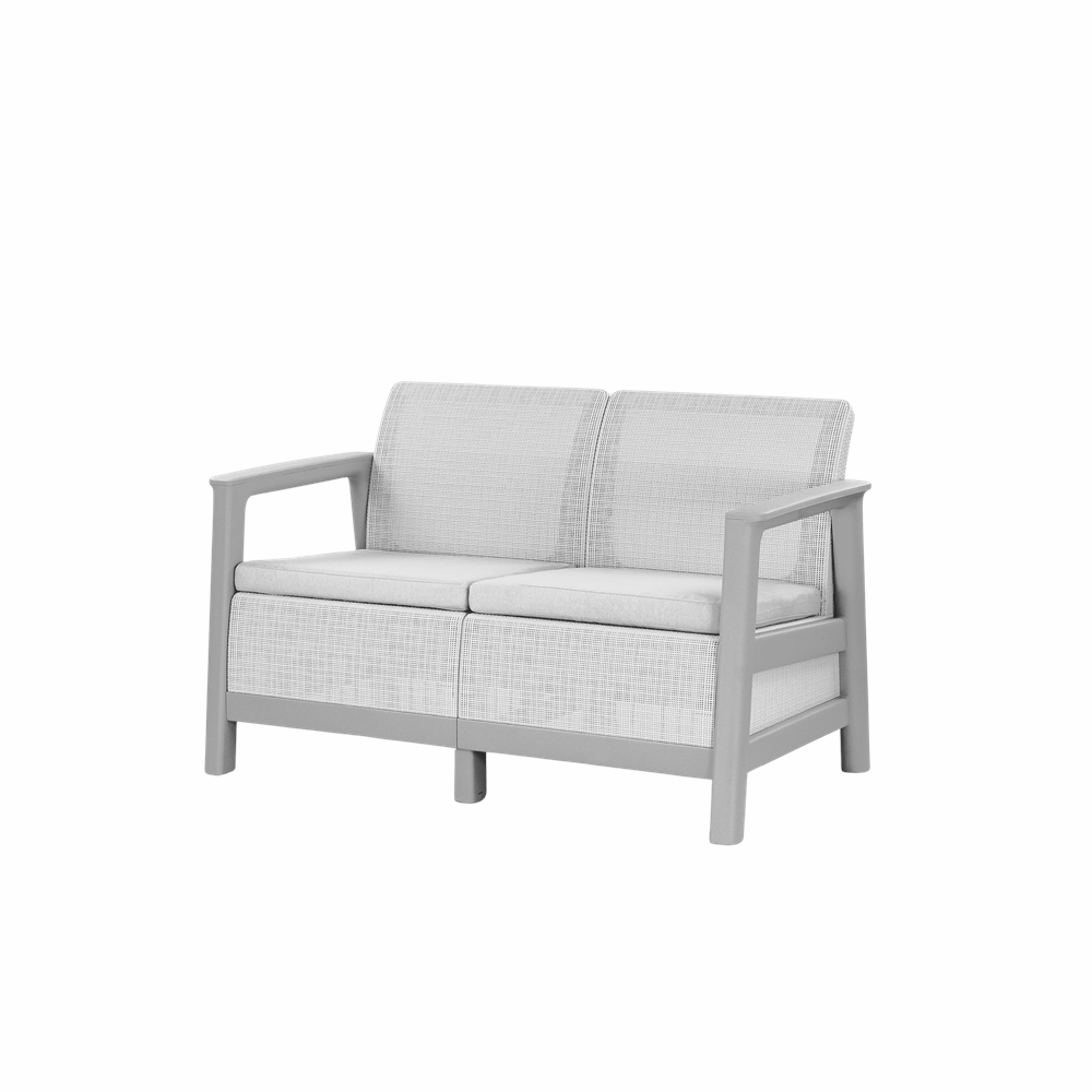 Scandi Box max linea duo kerti bútor szett jute tárolós asztallal