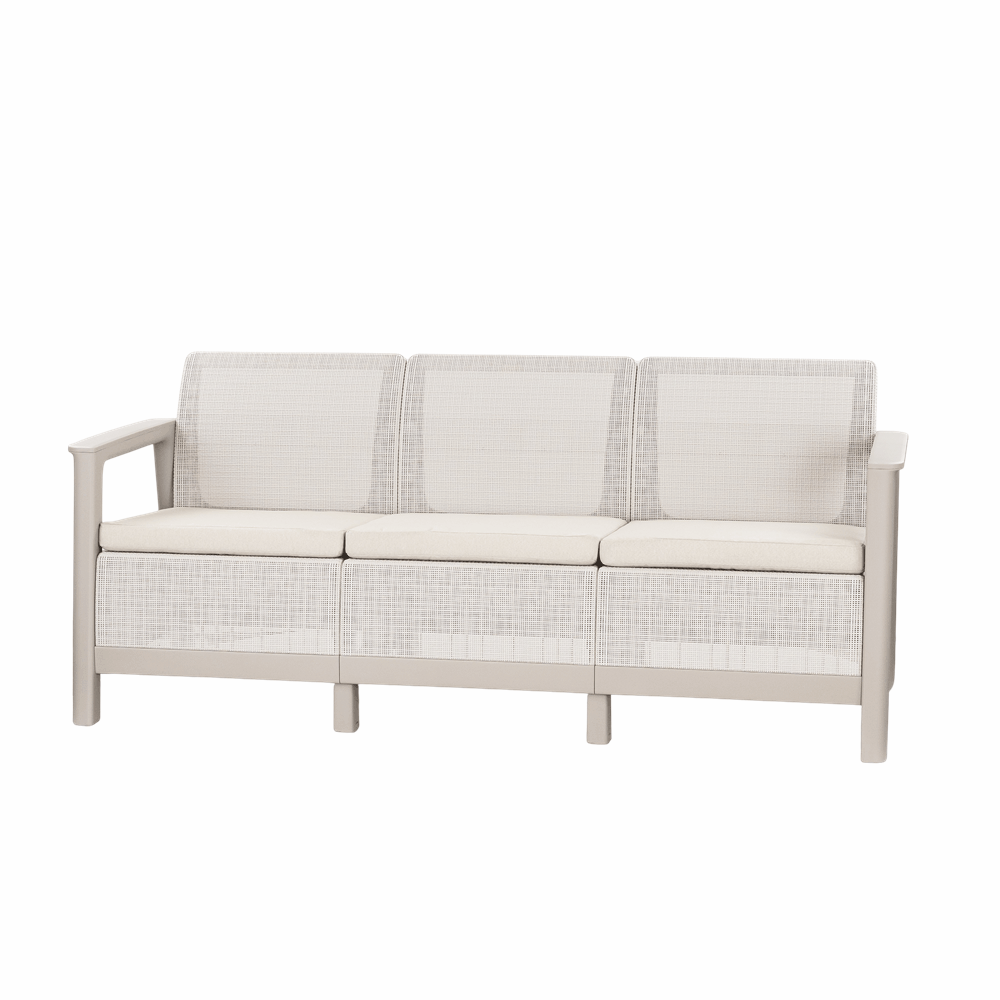 Set de mobilier de grădină Scandi Love max linea duo cu masă de depozitare din iută