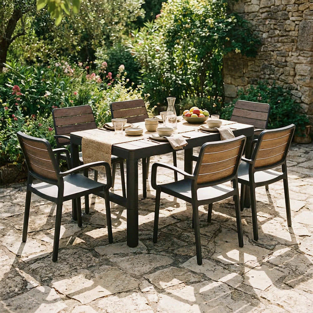 Set de mobilier de grădină Deco Lyon cu 6+1 scaune cu cotiere Imagine secundară a produsului