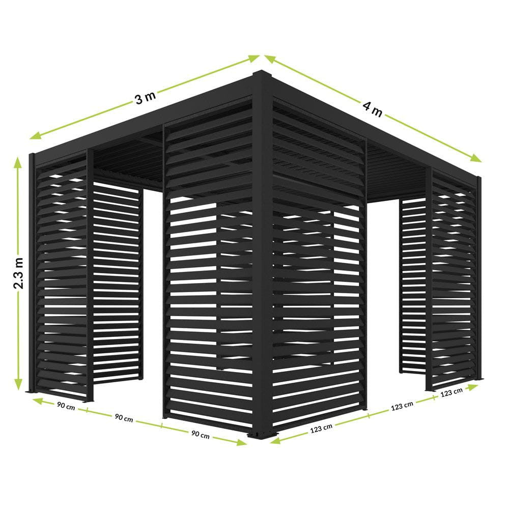 Kerti pergola oldallap méretezett pergolán, 3 × 4 m-es kivitelben - Homelux, 5901738197374