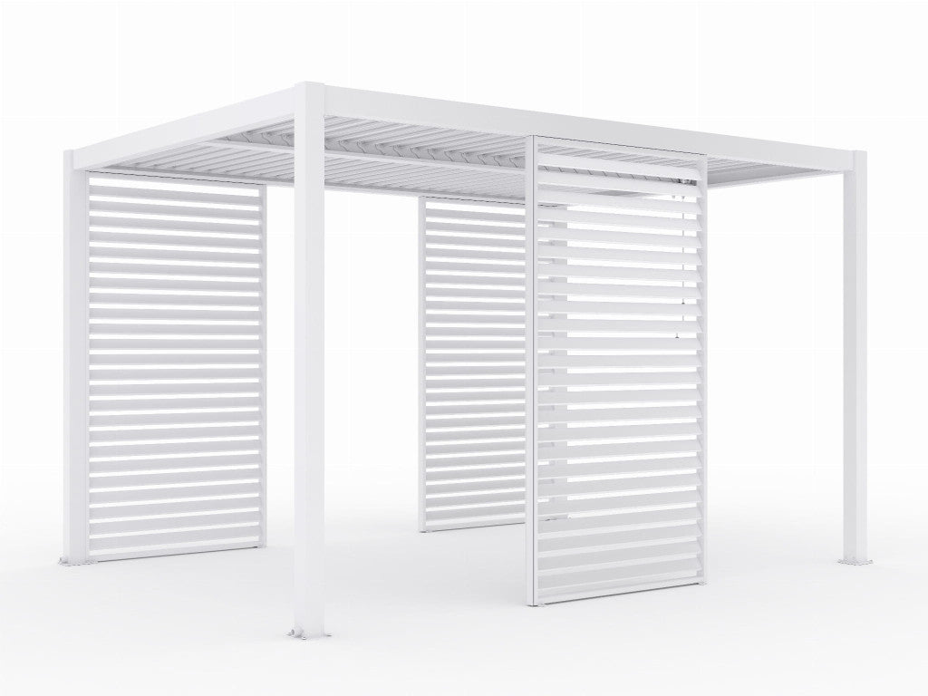 LUXE Panou lateral cu lamele (R) 123x218 cm, până la 4 m, alb Imagine secundară a produsului
