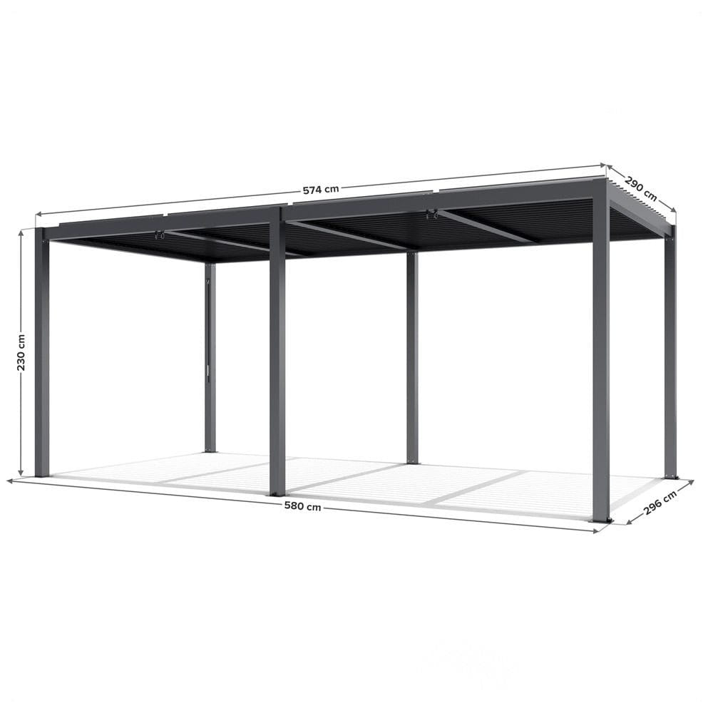 Kerti pergola méretábra 580 × 296 × 230 cm - Homelux, 5905610251277