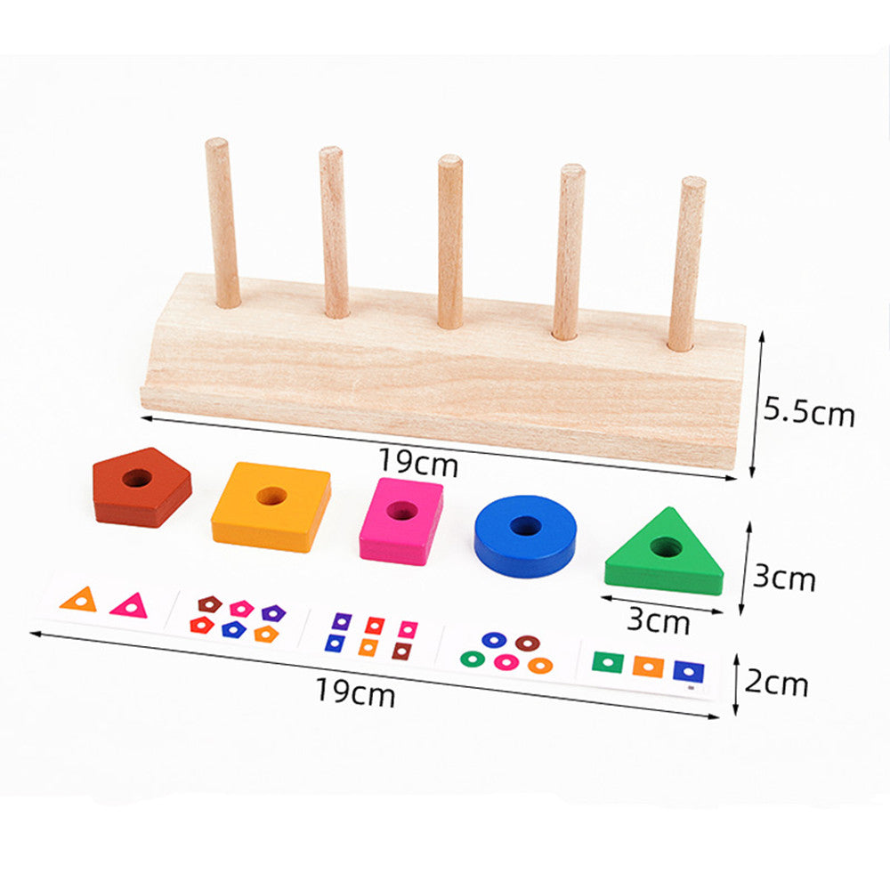 Jucărie Montessori din lemn cu sortare de formă Imagine secundară a produsului