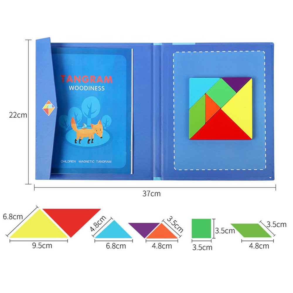 Jucărie magnetică din lemn tangram Imagine secundară a produsului
