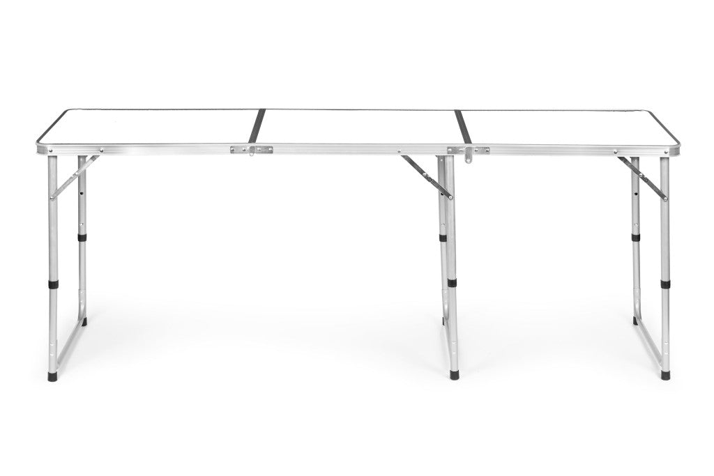 Masă pliabilă de camping 180x60 cm, cu blat alb Imagine secundară a produsului