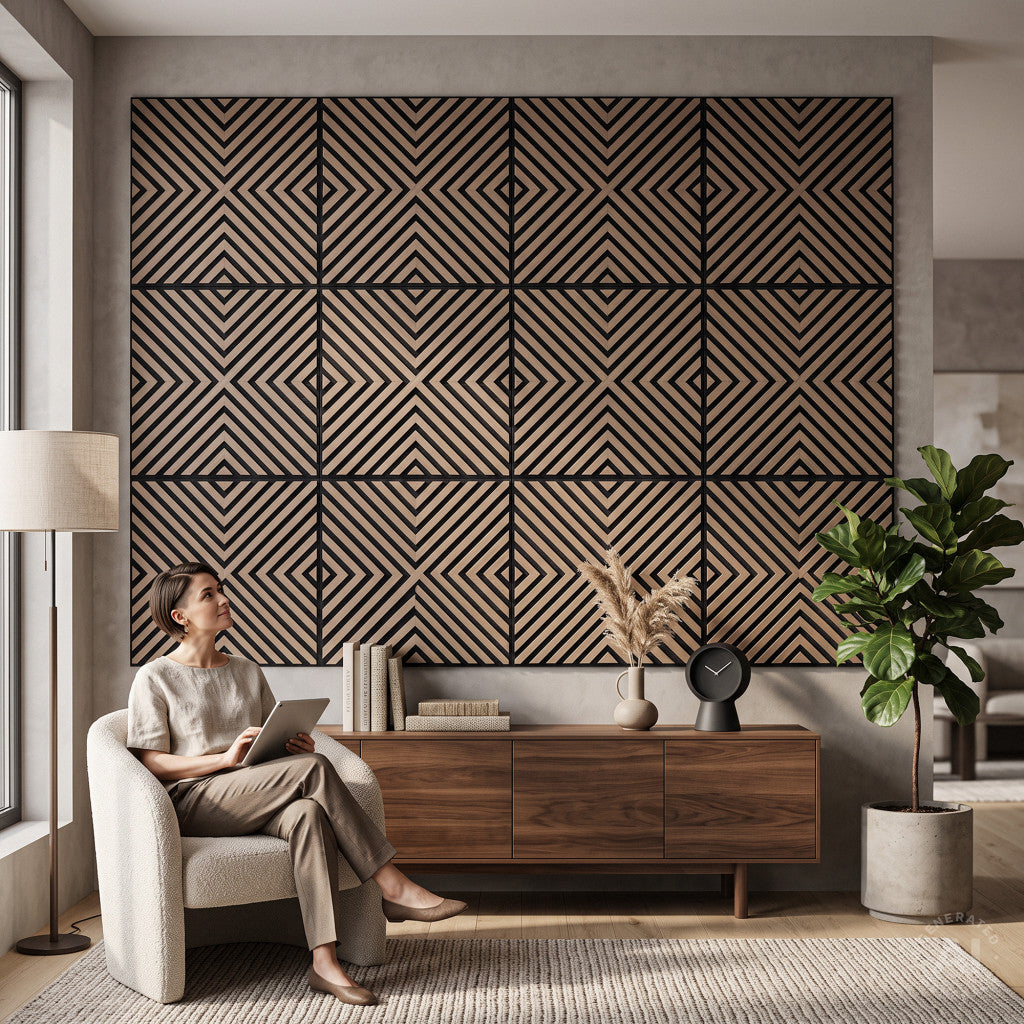 Panou acustic de perete Deco IV cu aspect de stejar tratat cu ulei, 60x60x1,8 cm Imagine secundară a produsului