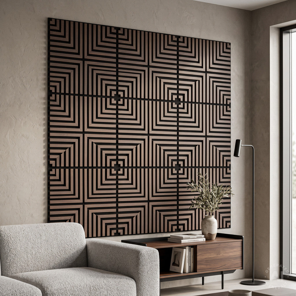 Panou acustic de perete Deco V cu aspect de nuc, 60x60x1,8 cm Imagine secundară a produsului