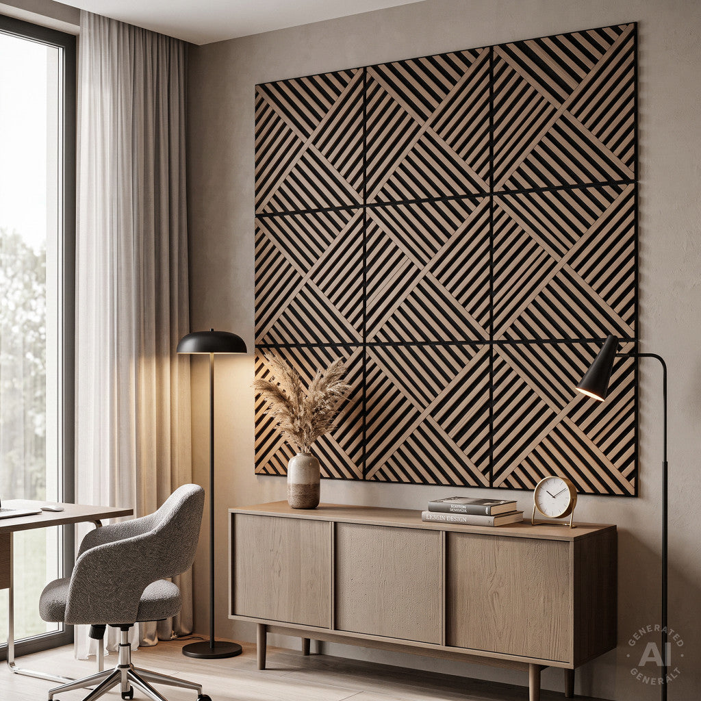 Panou acustic de perete Deco VIII cu aspect de stejar uleiat, 60x60x1,8 cm Imagine secundară a produsului