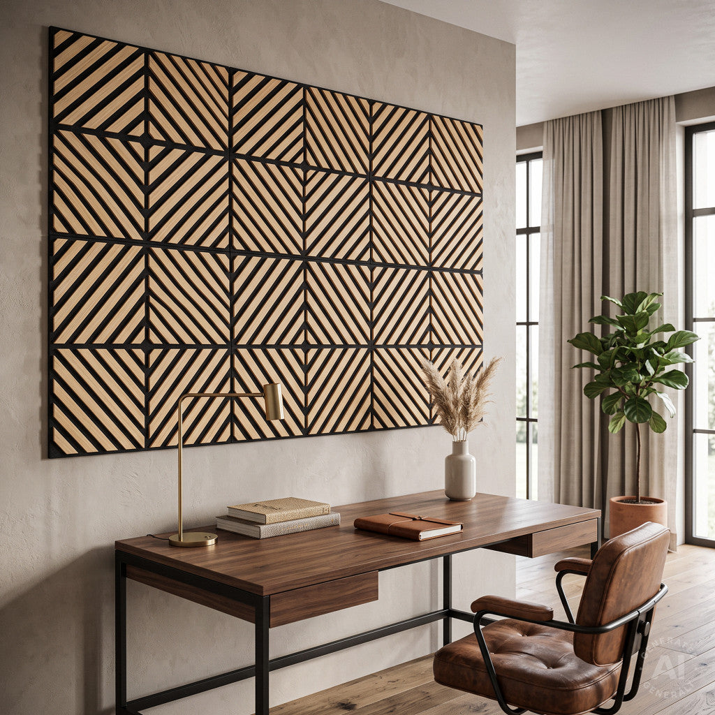 Panou acustic de perete Deco IX cu aspect de bambus, 60x60x1,8 cm Imagine secundară a produsului