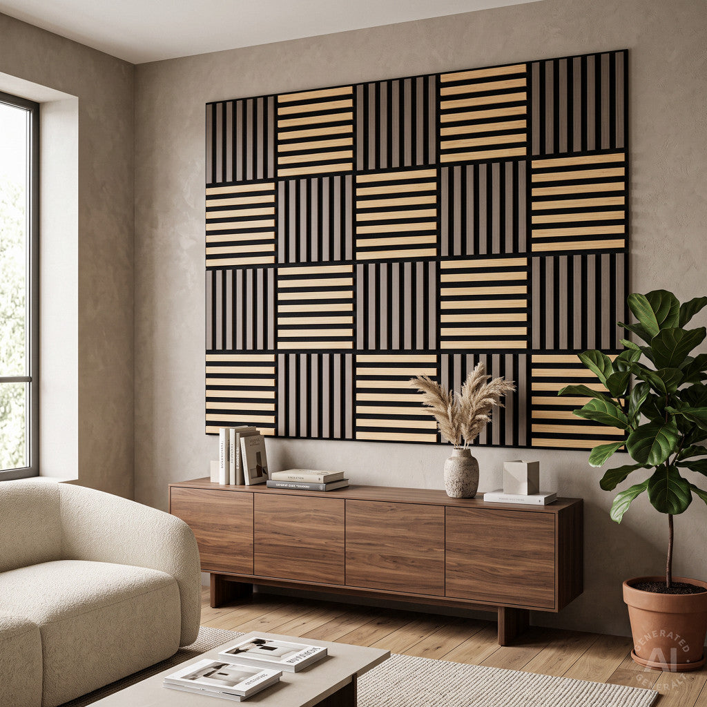 Panou acustic de perete Deco X cu aspect de stejar uleiat, 60x60x1,8 cm Imagine secundară a produsului