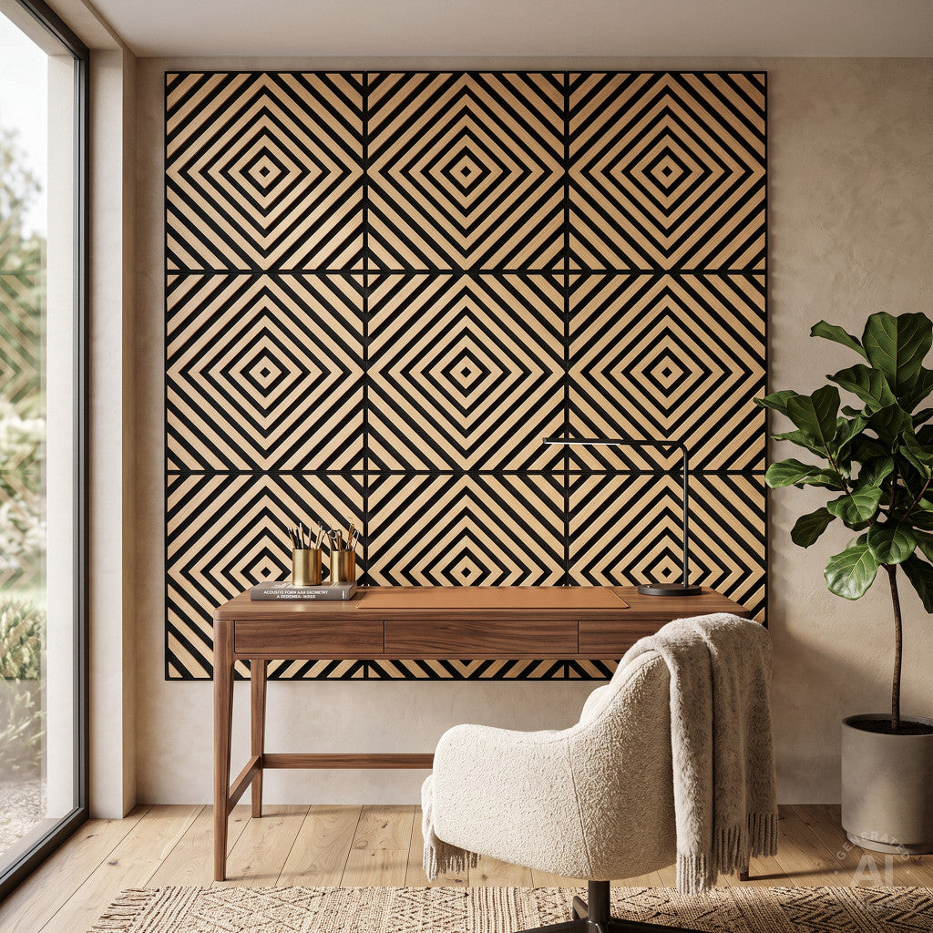 Panou acustic de perete Deco XI cu aspect de bambus, 60x60x1,8 cm Imagine secundară a produsului