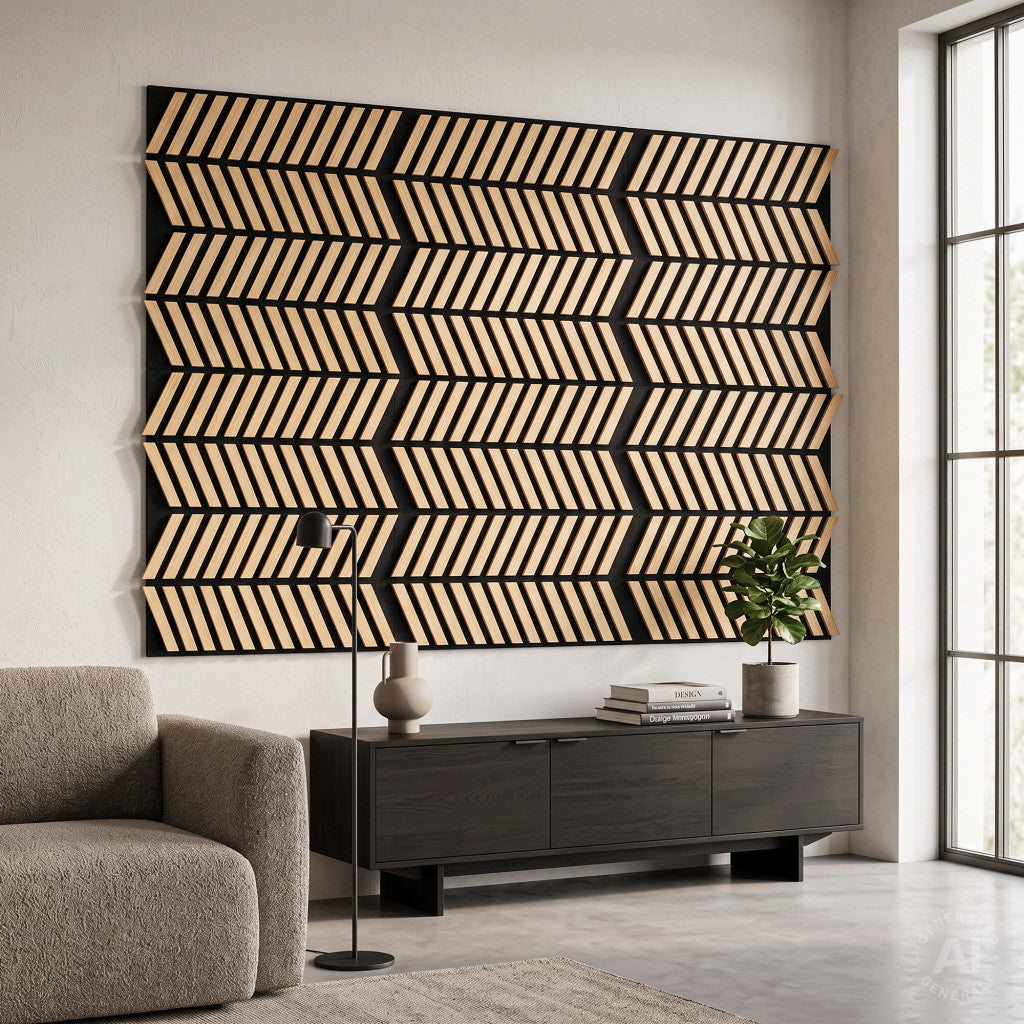 Panou acustic de perete Deco XII cu aspect de bambus, 60x60x1,8 cm Imagine secundară a produsului
