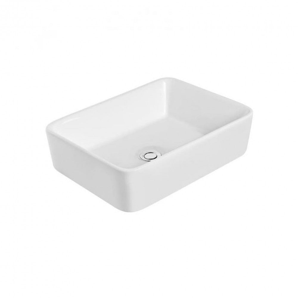 Kerámia design mosdó, fehér téglalap alakú kivitel - Homelux, KR182 Fő kép