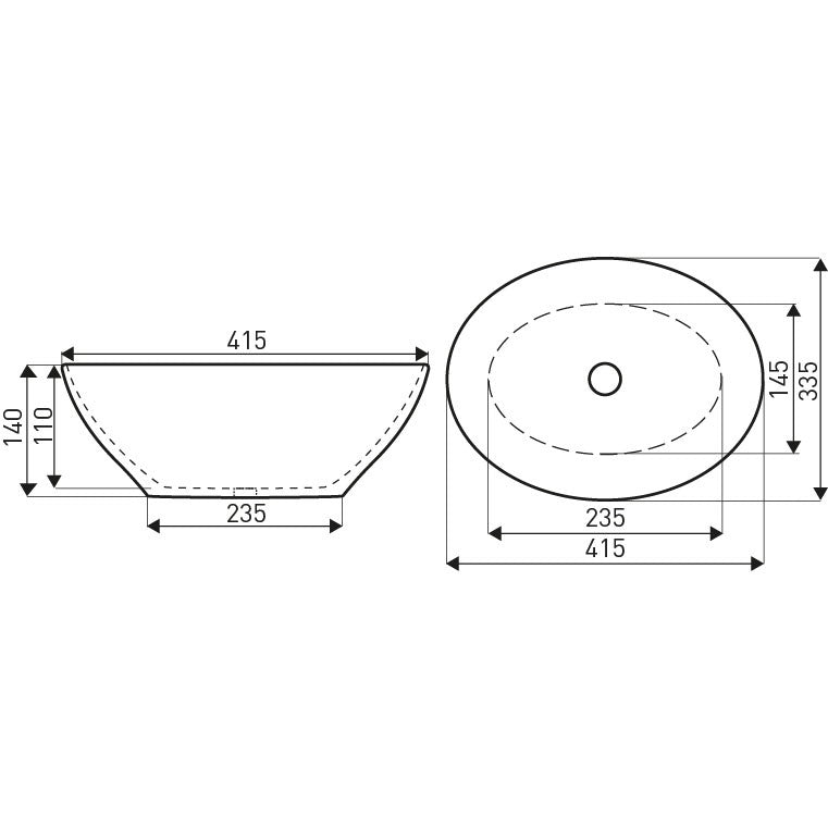 KR-707 chiuvetă cu design ceramic negru-auriu Imagine secundară a produsului