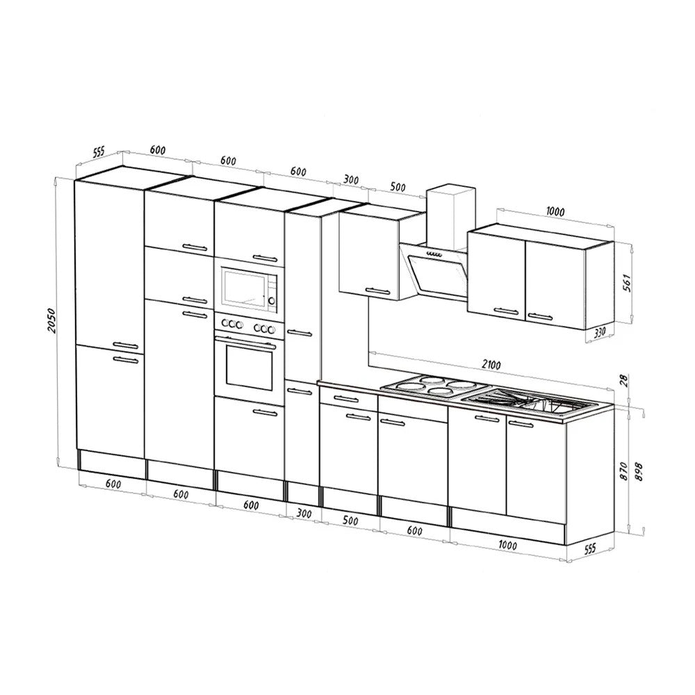 Mobilier de bucătărie Yorki 420 cu frigider cu congelator superior Imagine secundară a produsului