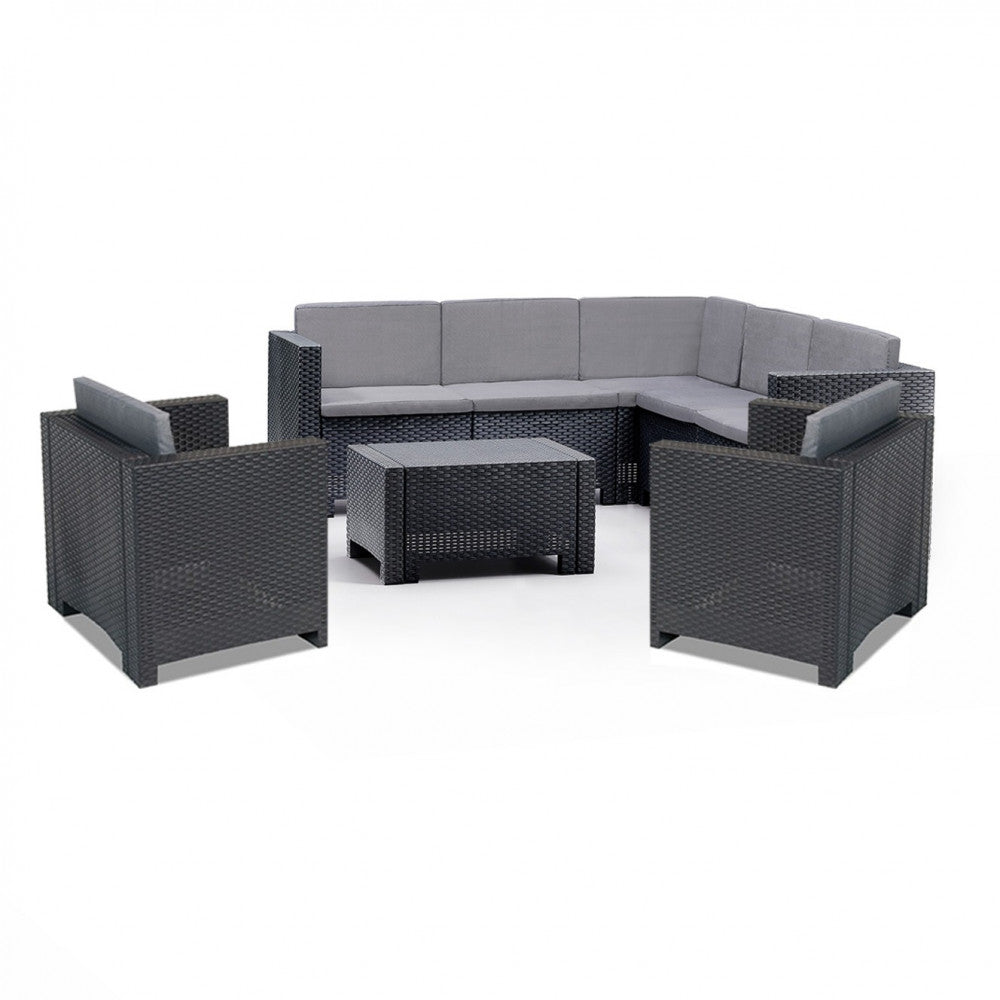 Set de mobilier de grădină de colț City cu 7 locuri Imagine secundară a produsului
