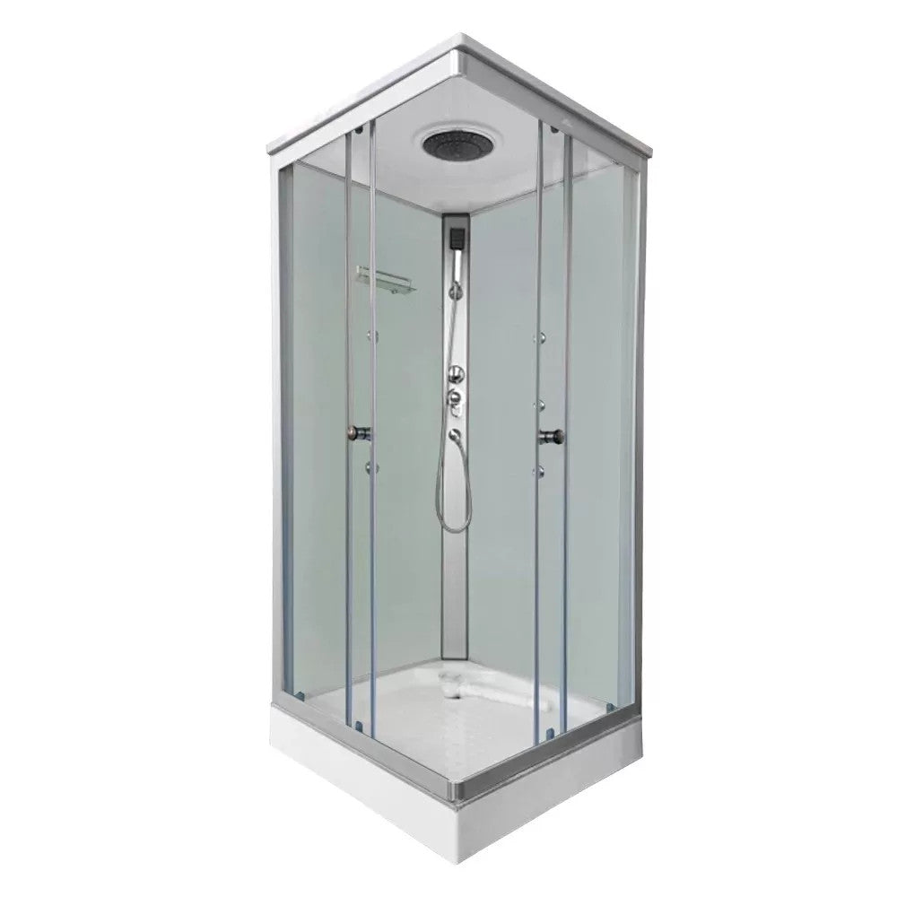 Hidromasszázs zuhanykabin, szögletes teljes hátfalas kivitel - Homelux, LH8080W