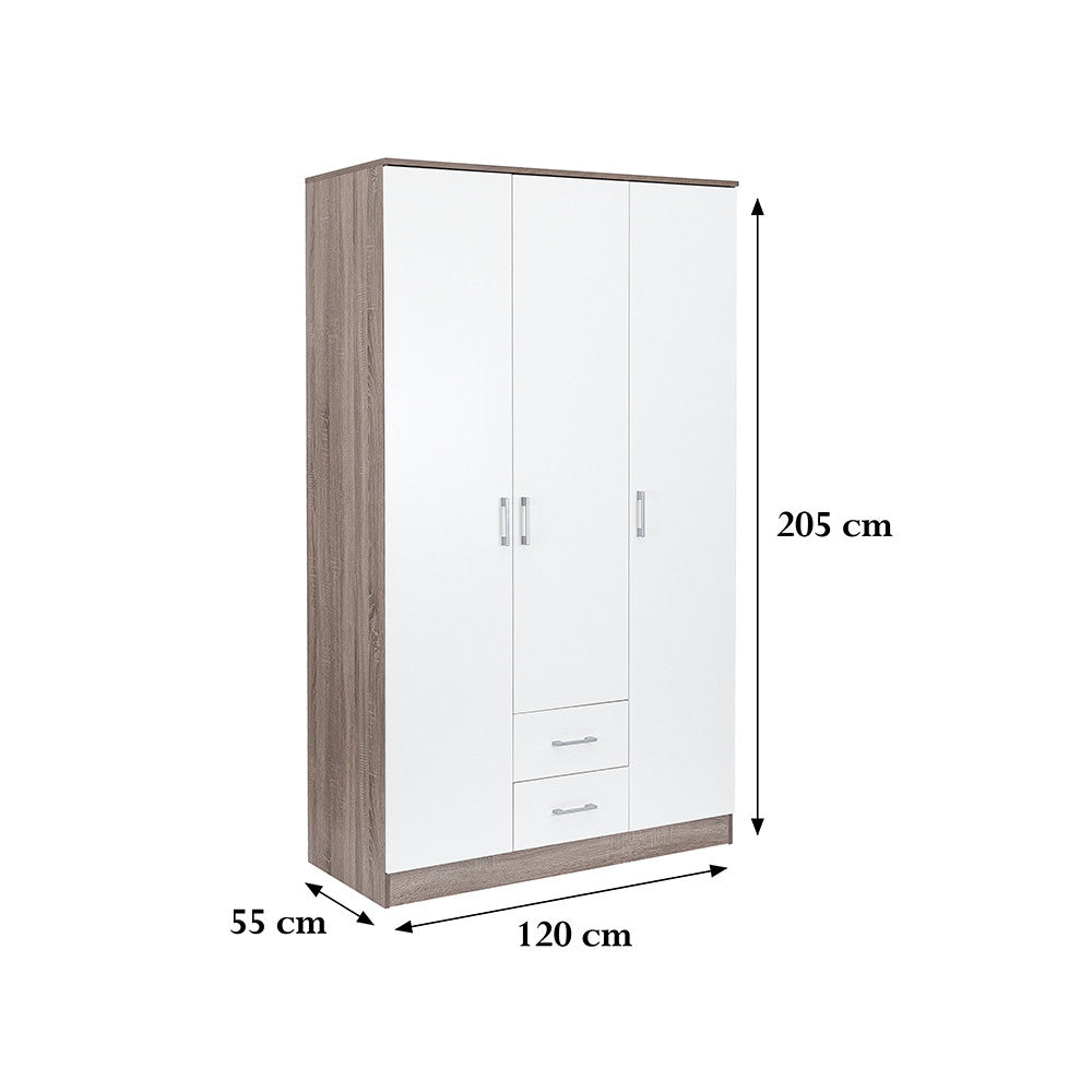 Dulap Miami 120x205 cm alb-stejar York Imagine secundară a produsului