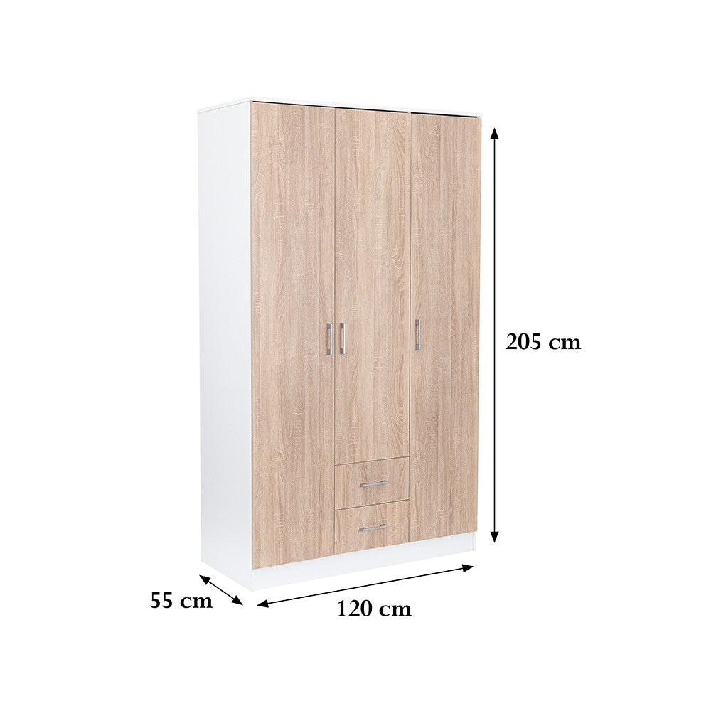 Dulap Miami 120x205 cm stejar sonoma-alb Imagine secundară a produsului