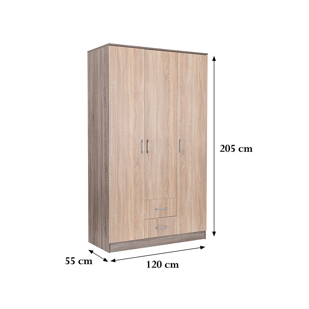 Dulap Miami 120x205 cm stejar Sonoma-stejar York Imagine secundară a produsului
