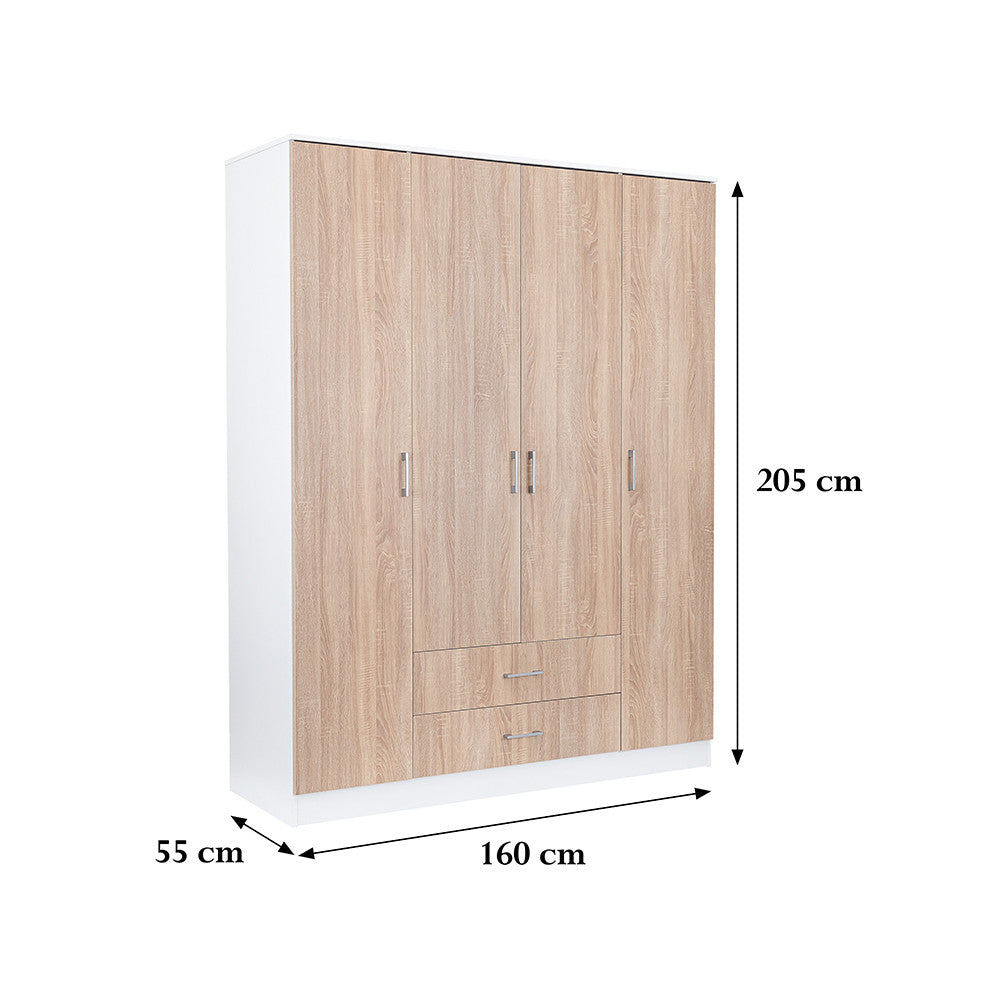 Dulap Miami 160x205 cm stejar sonoma-alb Imagine secundară a produsului