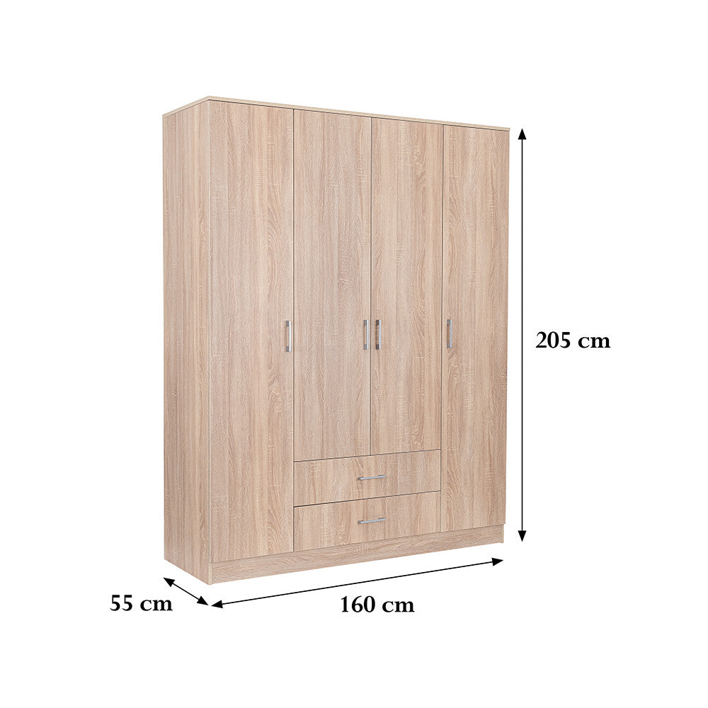Dulap Miami 160x205 cm stejar sonoma-stejar sonoma Imagine secundară a produsului