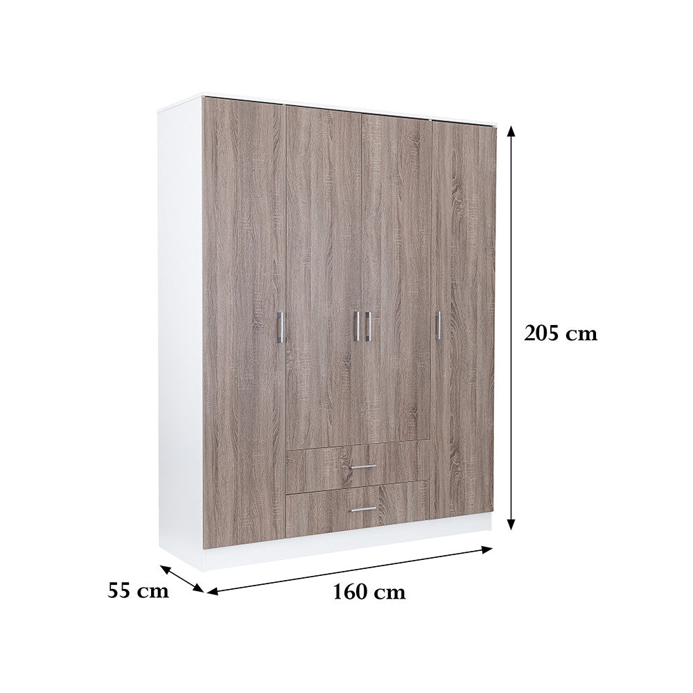 Dulap Miami 160x205 cm stejar York-alb Imagine secundară a produsului
