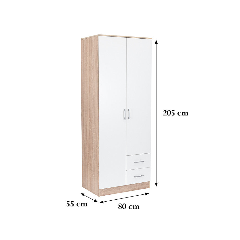 Dulap Miami 80x205 cm alb-stejar sonoma Imagine secundară a produsului