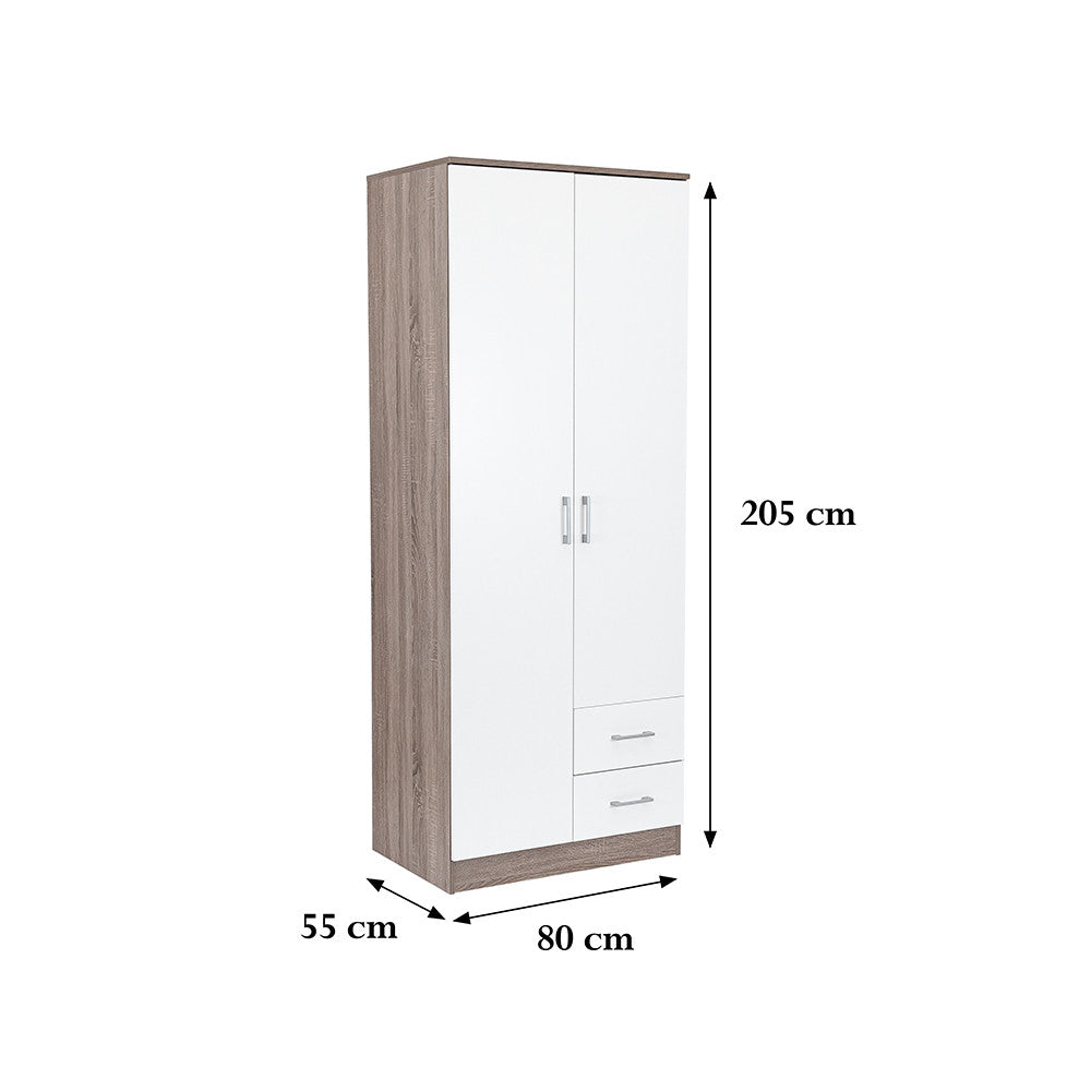 Dulap Miami 80x205 cm alb-stejar York Imagine secundară a produsului