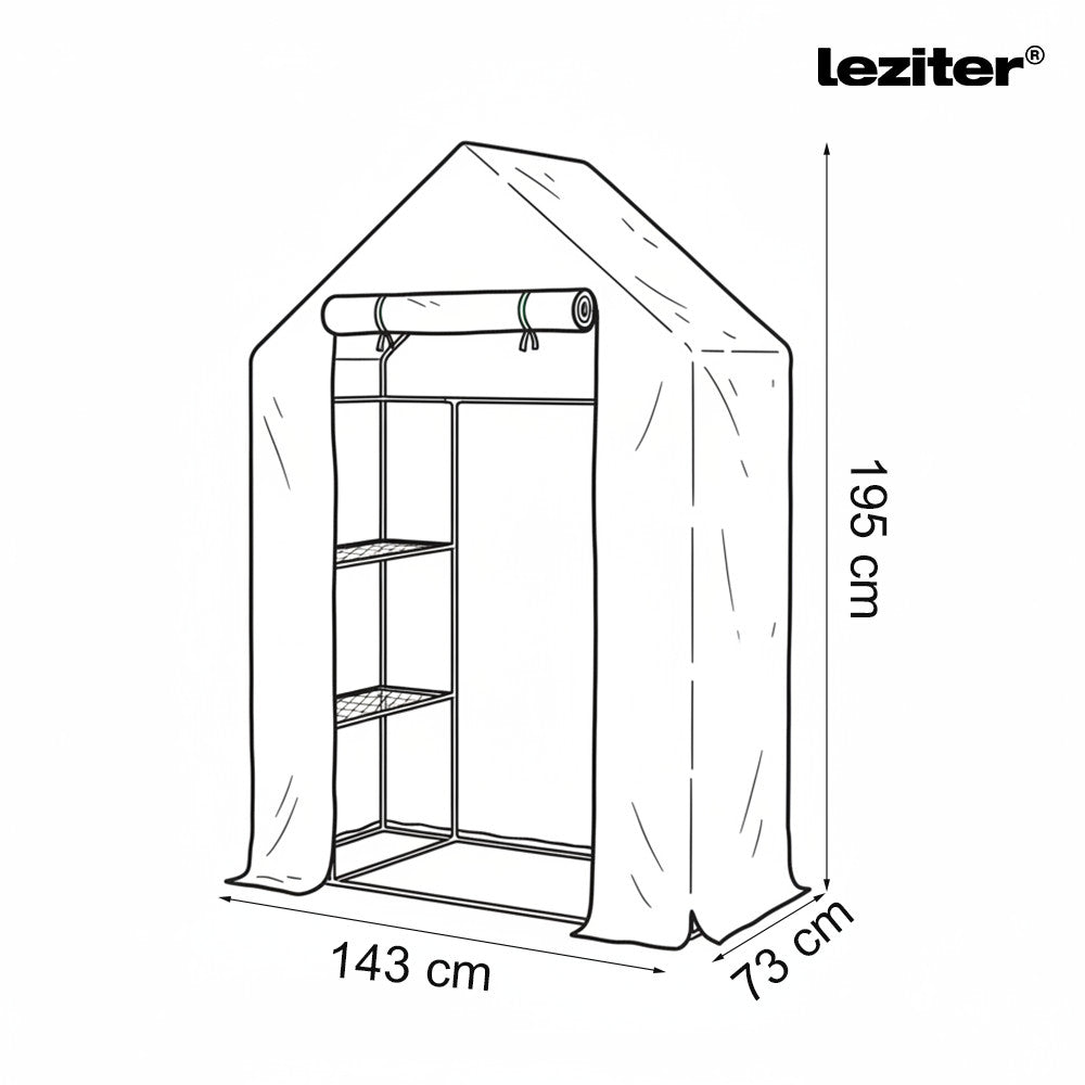 Melegház méretábra 143 × 73 × 195 cm - Homelux, LMH-217-TR