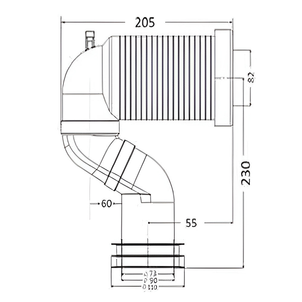 S-bekötő álló és monoblokkos WC-hez méretábra 20,5 × 23 cm - Homelux, LSB-01
