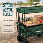 Kerti szállítókocsi stabil, 87 × 54 cm-es fa hatású asztalfelülettel - Homelux, LSZKTA088-GREEN