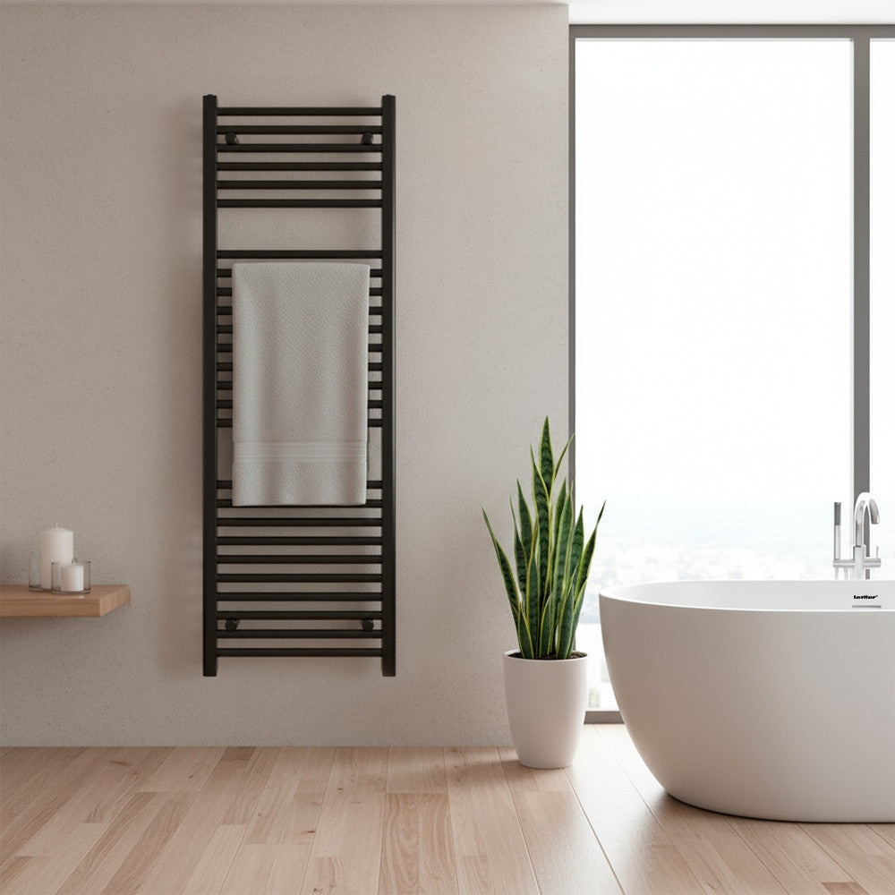 Uscător de prosoape drept radiator 1200x500 mm negru Imagine secundară a produsului