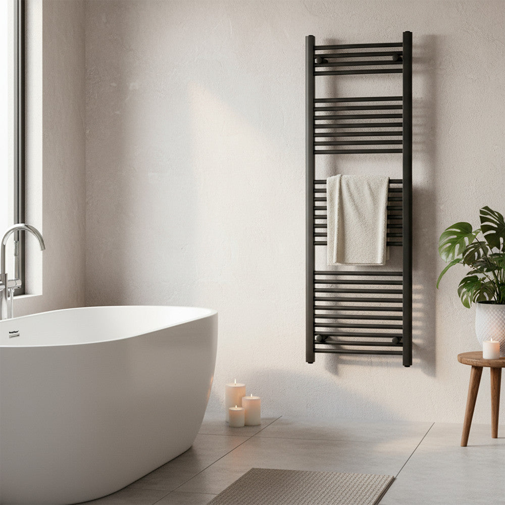 Uscător de prosoape drept radiator 1600x600 mm negru Imagine secundară a produsului
