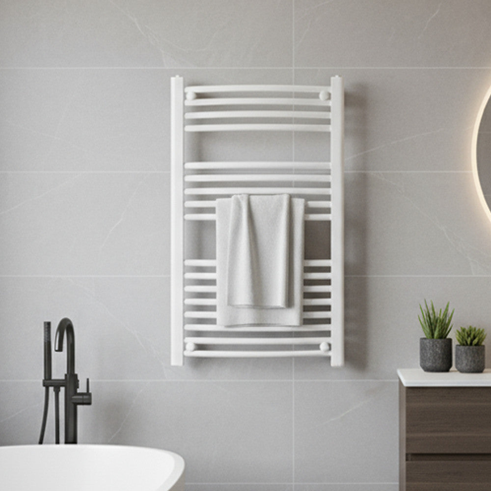 Radiator curbat pentru uscător de prosoape 1000x500 mm alb Imagine secundară a produsului
