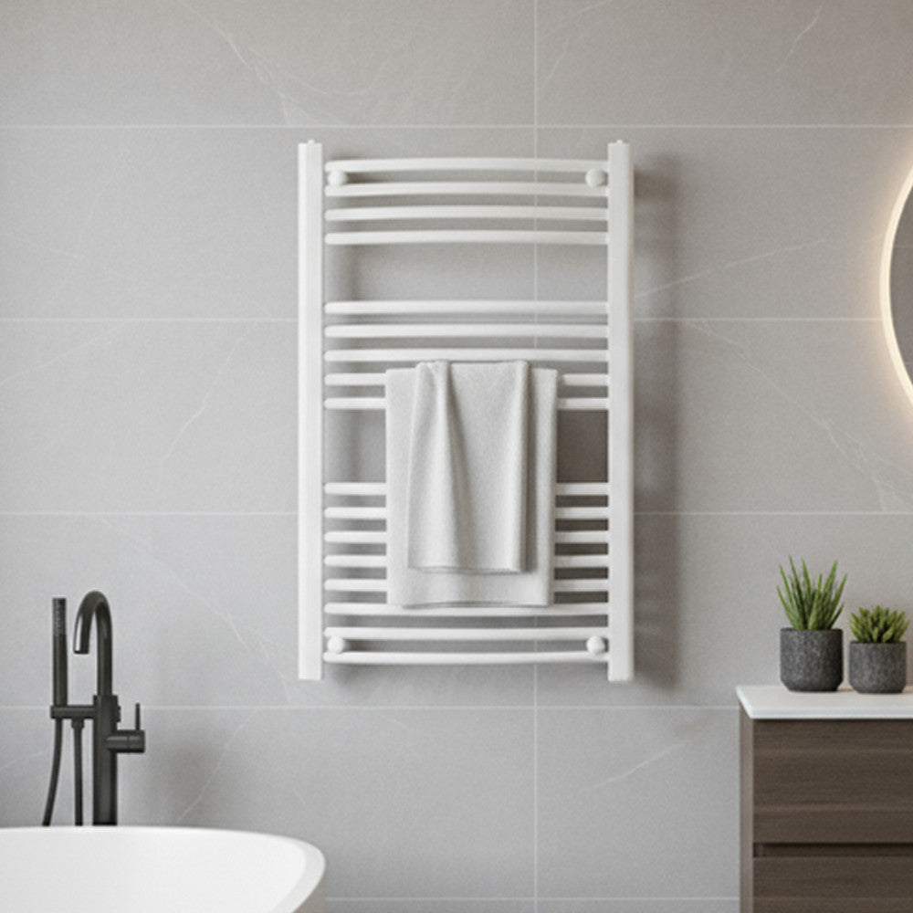Radiator uscător de prosoape curbat 1000x600 mm alb Imagine secundară a produsului