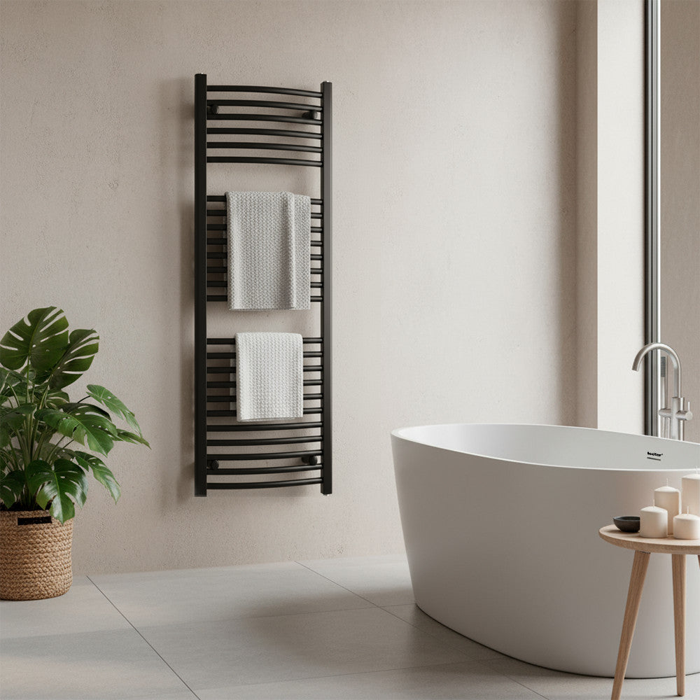 Radiator curbat pentru uscător de prosoape 1200x500 mm negru Imagine secundară a produsului
