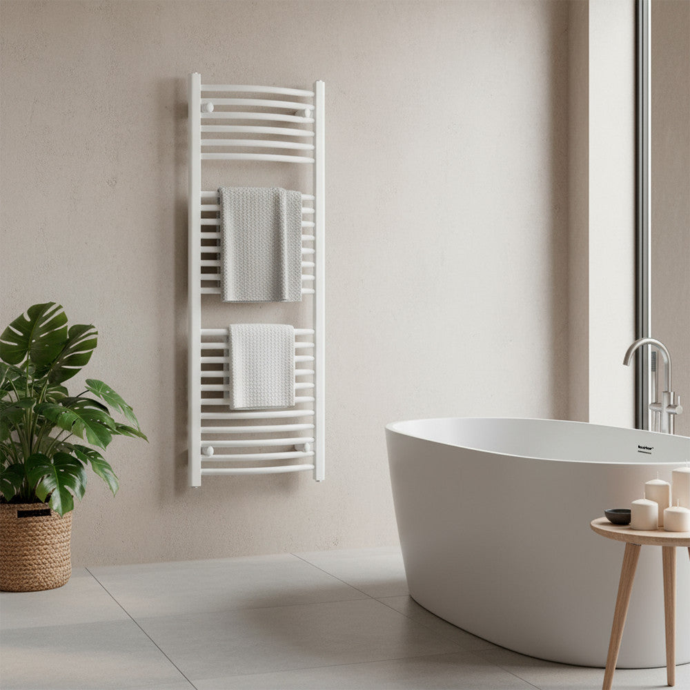 Radiator curbat pentru uscător de prosoape 1200x500 mm alb Imagine secundară a produsului