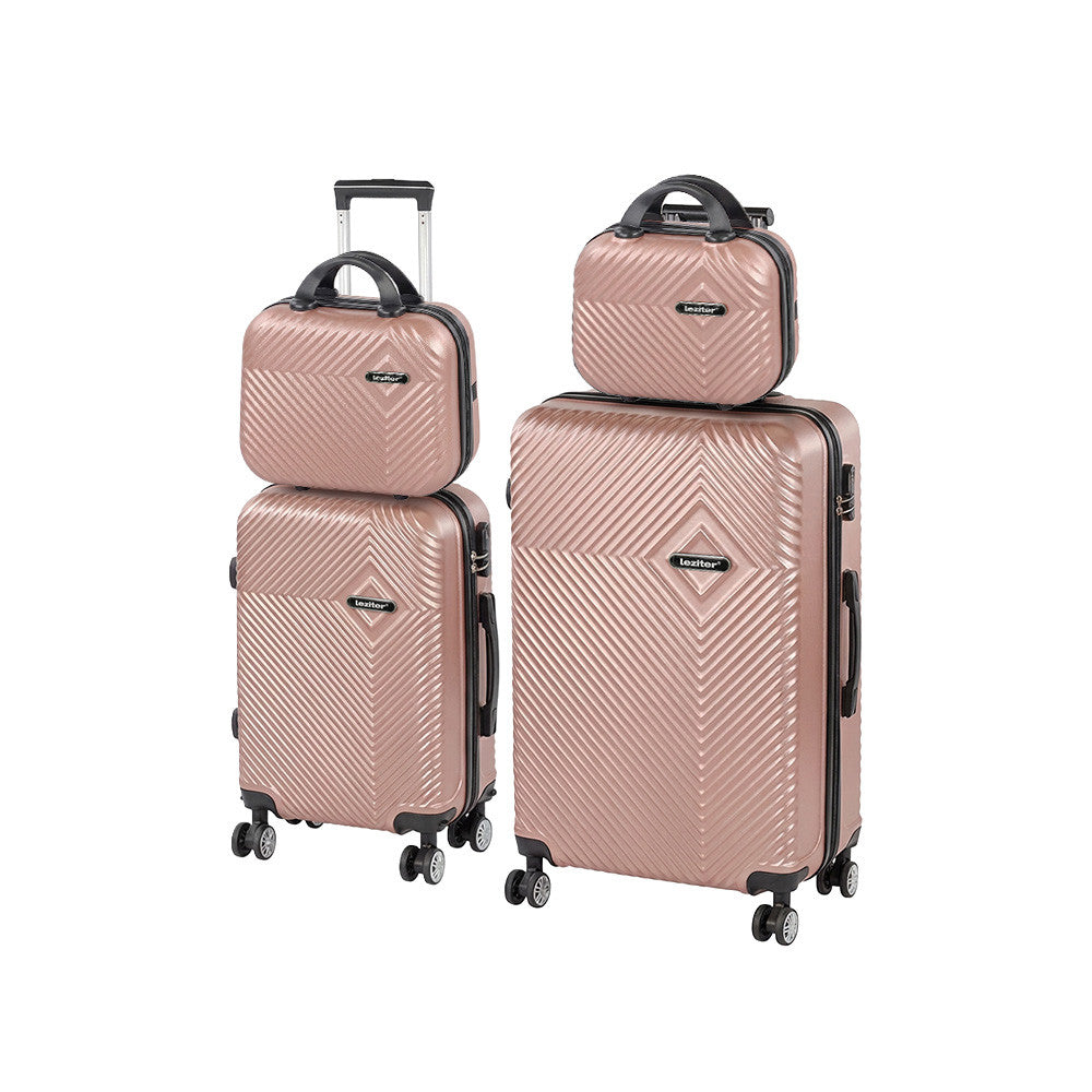 4 részes keményfedeles bőröndszett, modern rosegold színben - Homelux, LTRPBS-XXIII-RG