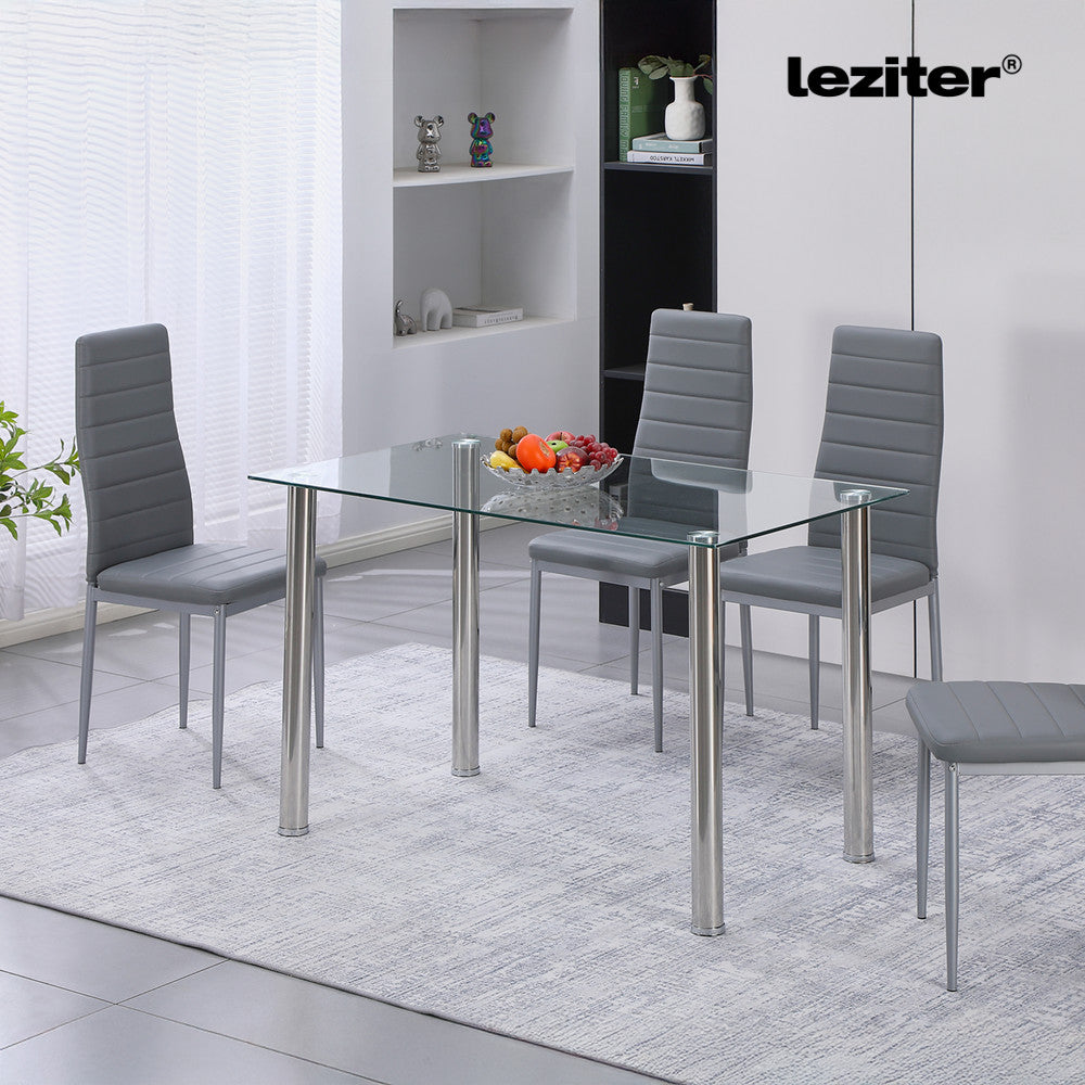 Masă de dining pătrată din sticlă Berna 120 cm Imagine secundară a produsului