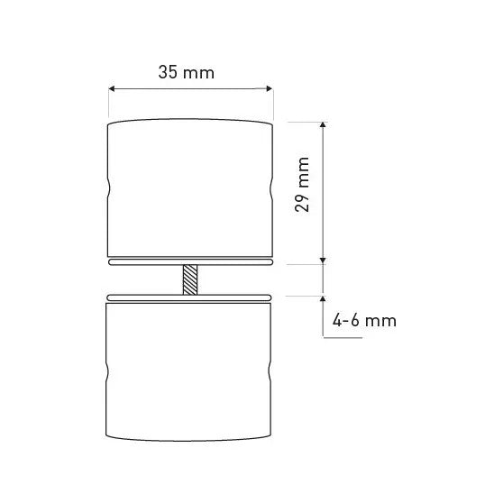 Zuhanykabin fogantyú méretábra 35 × 29 mm, 4–6 mm üvegvastagsághoz - Homelux, LZF-01