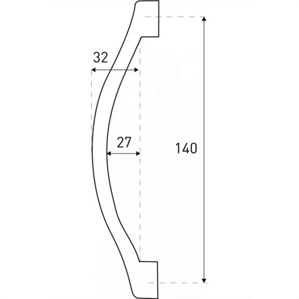 Zuhanykabin fogantyú méretábra 140 mm magassággal, 32 mm és 27 mm mélységgel - Homelux, LZF-02