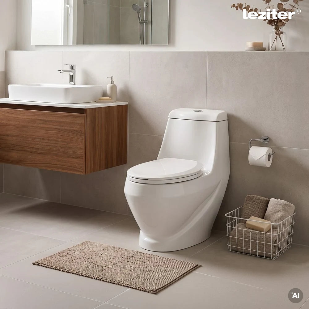 Vas de toaletă Coral Monobloc cu evacuare inferioară și capac cu închidere silențioasă Imagine secundară a produsului