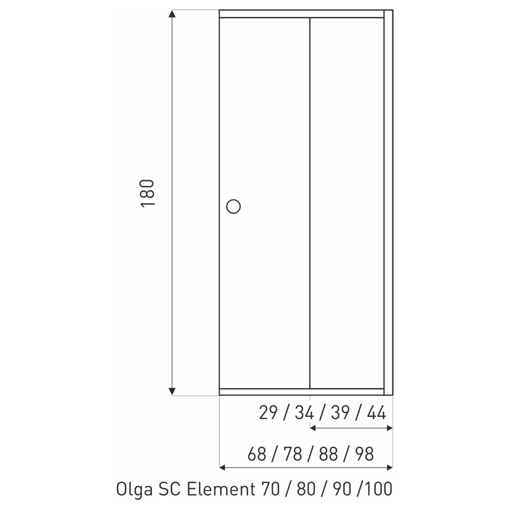 Ușă de duș OLGA SQ 80 ELEMENT Imagine secundară a produsului