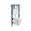 Falba építhető WC tartály szett fehér fali WC-vel és króm nyomólappal - Homelux, ROYASET_WT-1_R-082CHR